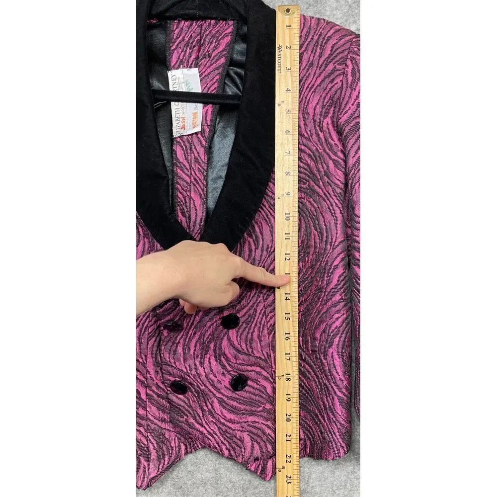 Vintage Elizabeth Courtney Bob Mackie Costumes Mens Jacket Theater Pink Black S